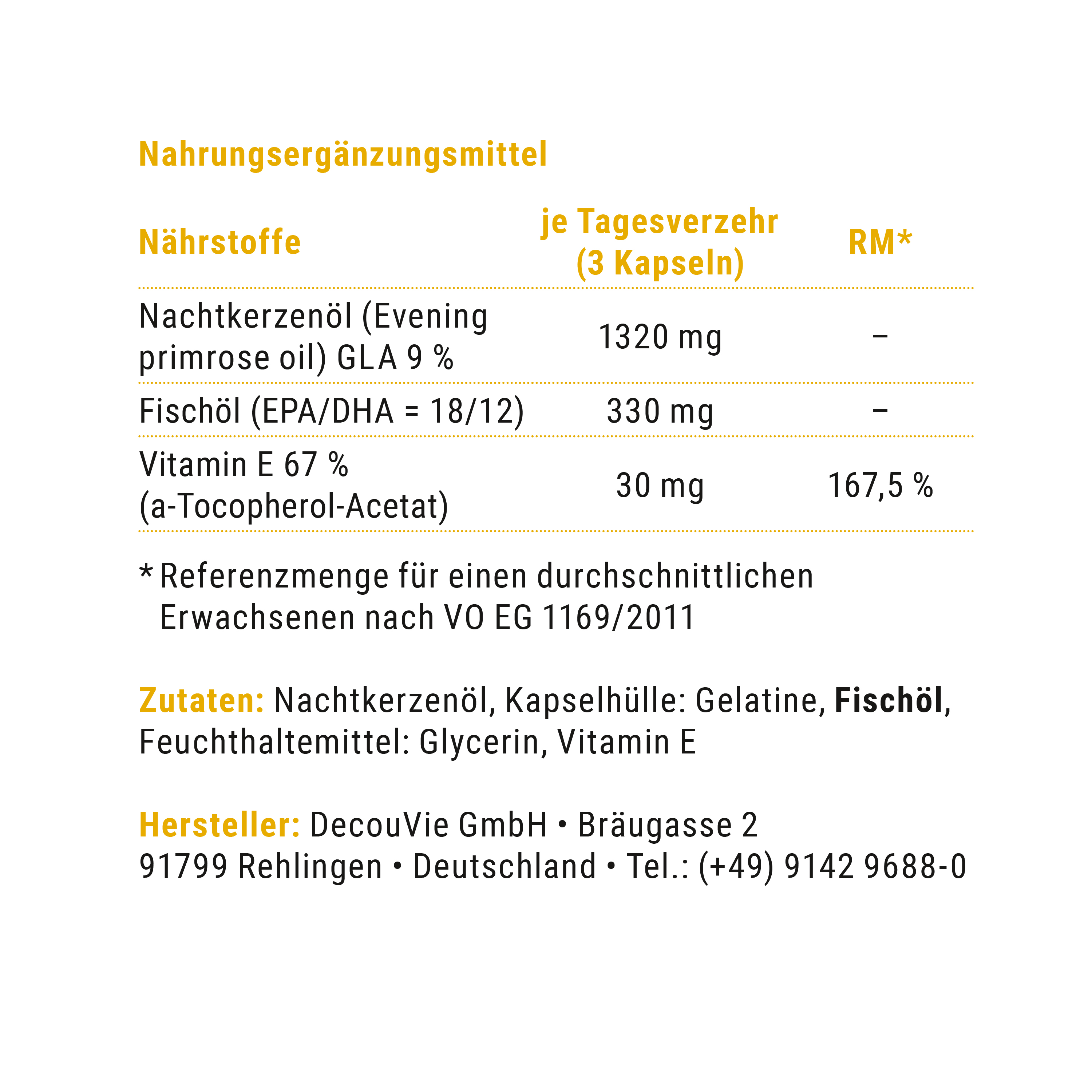 Omega 3 & 6, zur Ergänzung essentieller Fettsäuren, 100 Gel-Kapseln