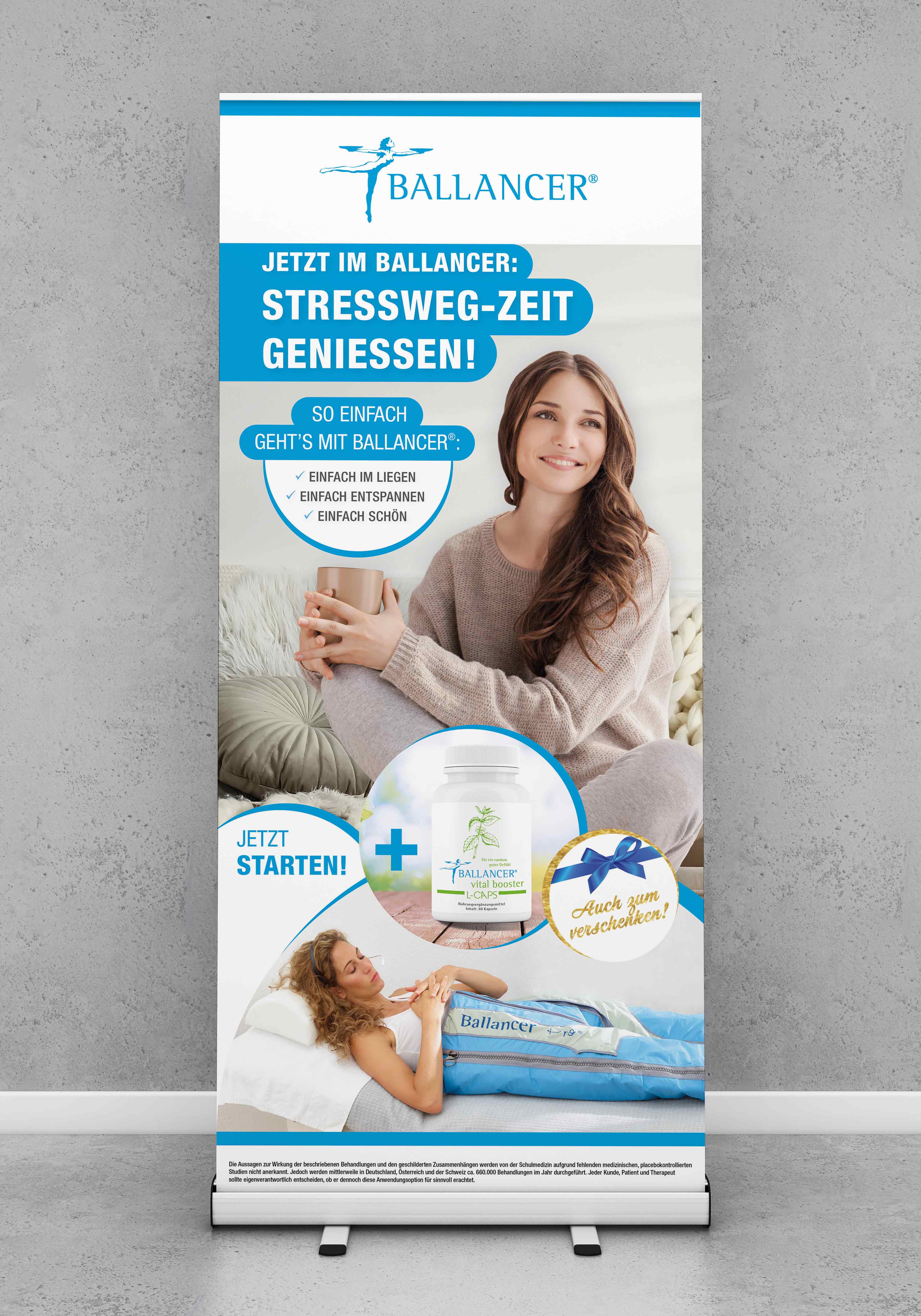 Roll-Up Kampagne "Stressweg-Zeit genießen"